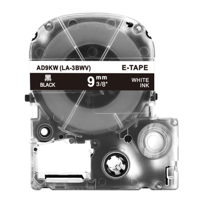 AD9KW 9mm黑底白字錦宮標(biāo)簽色帶
