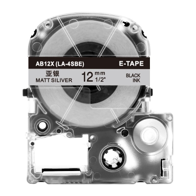 AB12X 12mm亞銀底黑字錦宮標(biāo)簽色帶