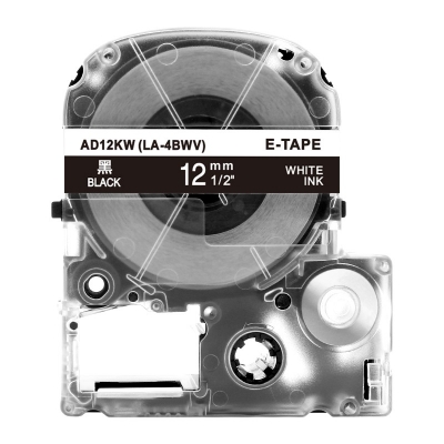 AD12KW 12mm黑底白字錦宮標(biāo)簽色帶