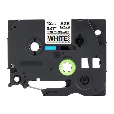 AZe-231L1 12mm白底黑字 炫彩方格覆膜標簽色帶