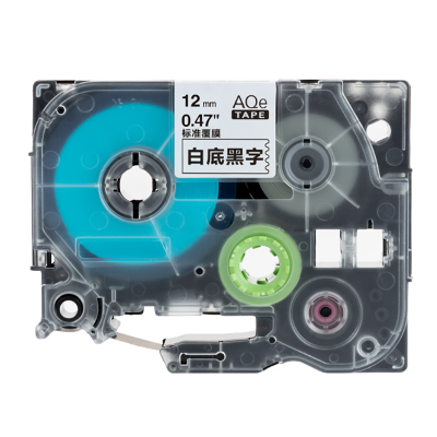 AQe-231 12mm白底黑字AQE標準覆膜標簽色帶
