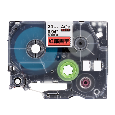 AQe-451 24mm紅底黑字AQE標準覆膜標簽色帶