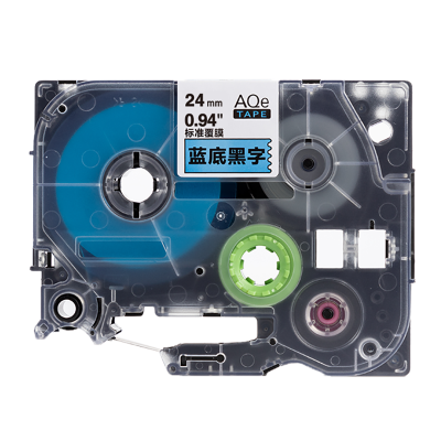 AQe-551 24mm藍底黑字AQE標準覆膜標簽色帶